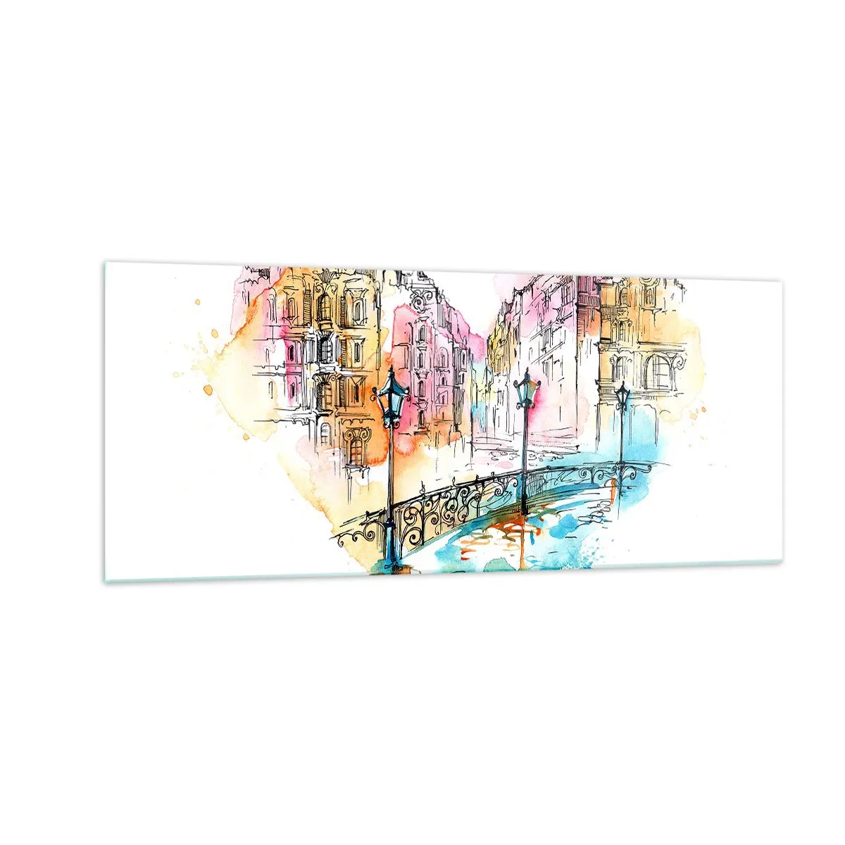 Üveg kép - A város szíve - 100x40 cm