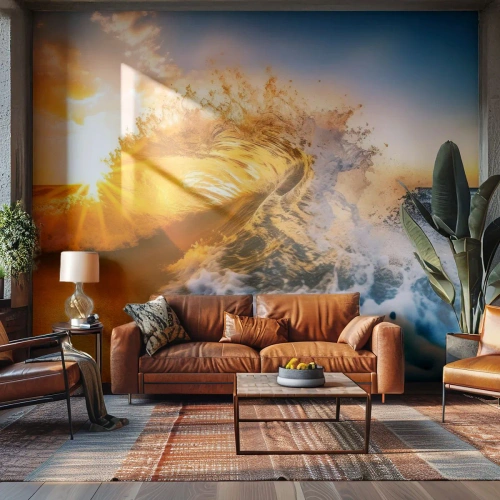 Egyedi tapéta Premium Canvas - Játék a homokban - Hullám, Tenger, Víz