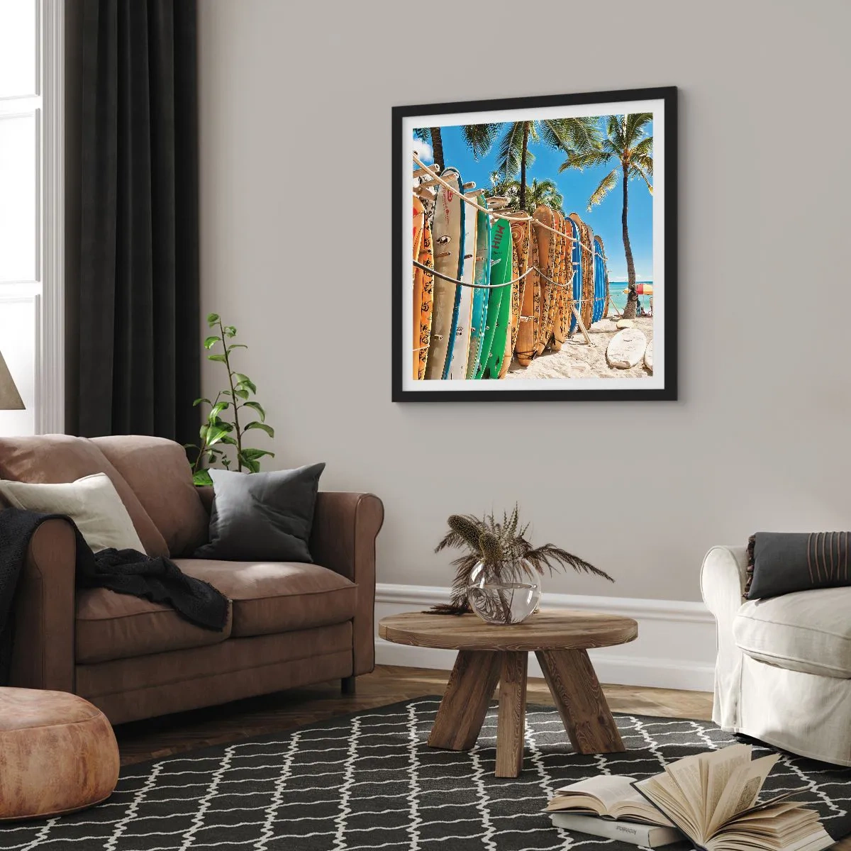 Poszter fehér keretben - Napos mulatság - 60x60 cm