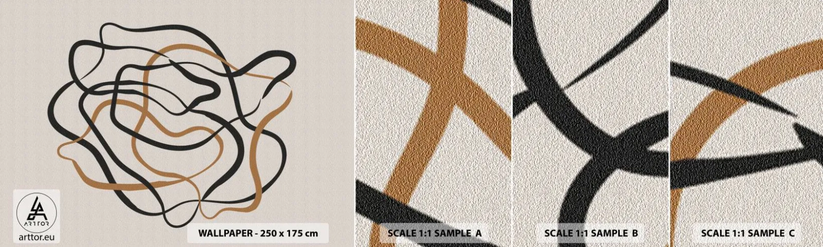 Fotótapéta Minta Standard Eco - Minden összezavarodott - Boho, Absztrakció, Vonalak - 100x30 cm