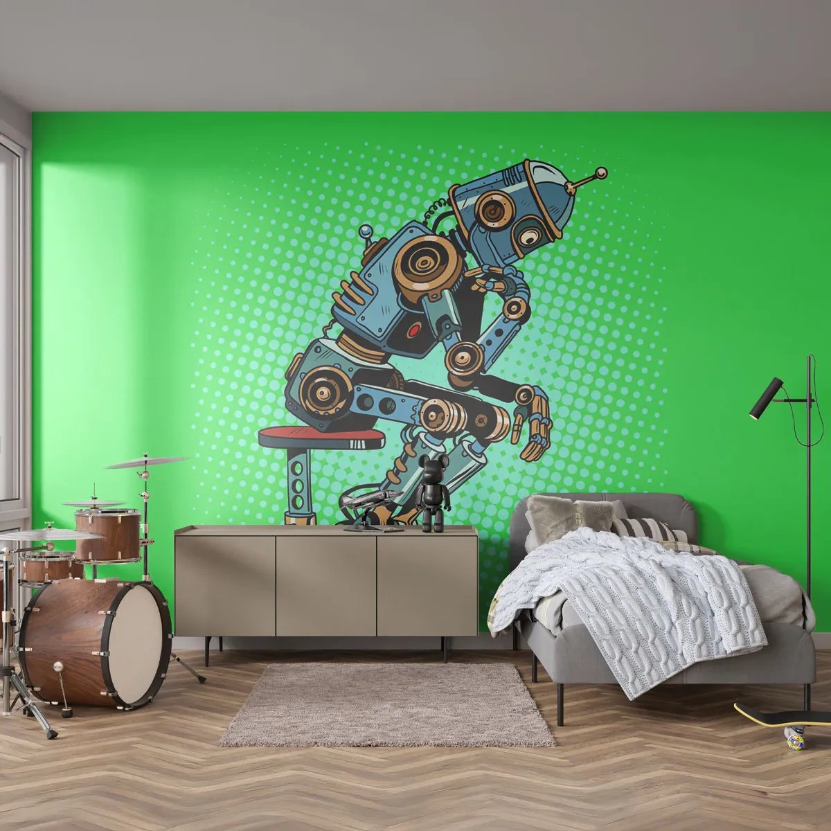Fotótapéta Standard Eco - A lét lényege fölött - Absztrakció, Intelligens robot, Gyerekeknek - 200x140 cm