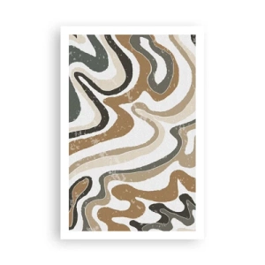 Poszter - Földszínű színek kanyarulatai - 61x91 cm