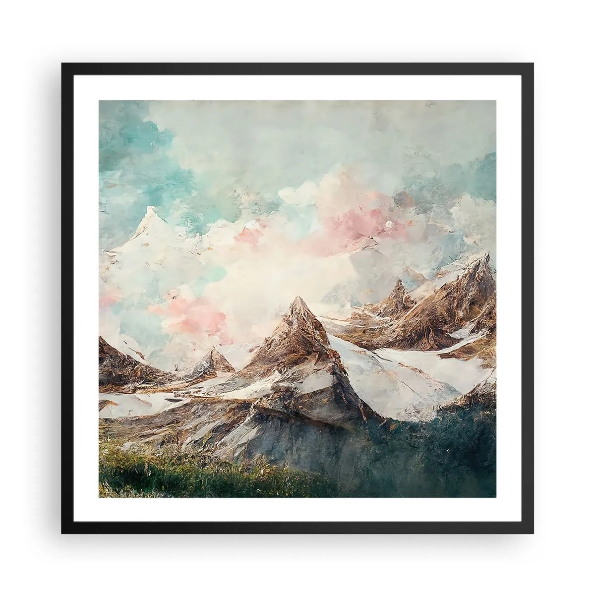 Poszter fehér keretben - Sziklás pengék - 60x60 cm