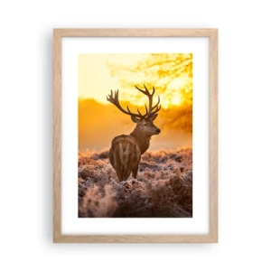 Poszter világos tölgy keretben - Az őszi erdő királya - 30x40 cm