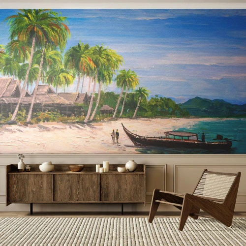 Öntapadós Fotótapéta Deluxe Sticker - Egy egzotikus álom - Strand, Egzotika, pálmafák - 350x256 cm