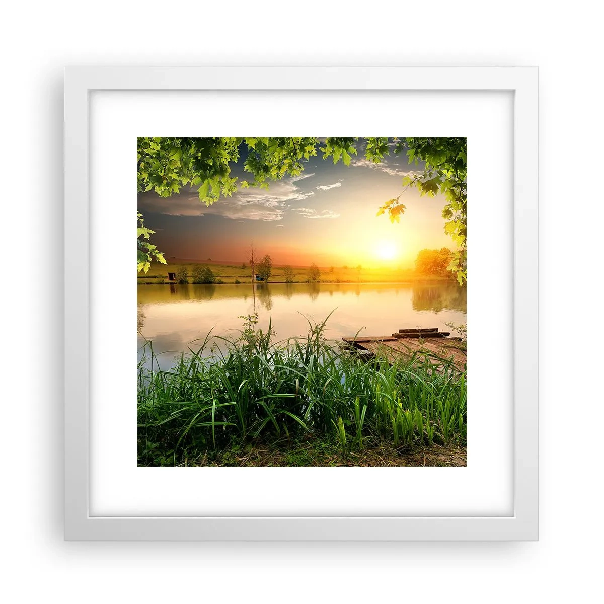 Poszter fekete keretben - Táj zöld keretben - 30x30 cm