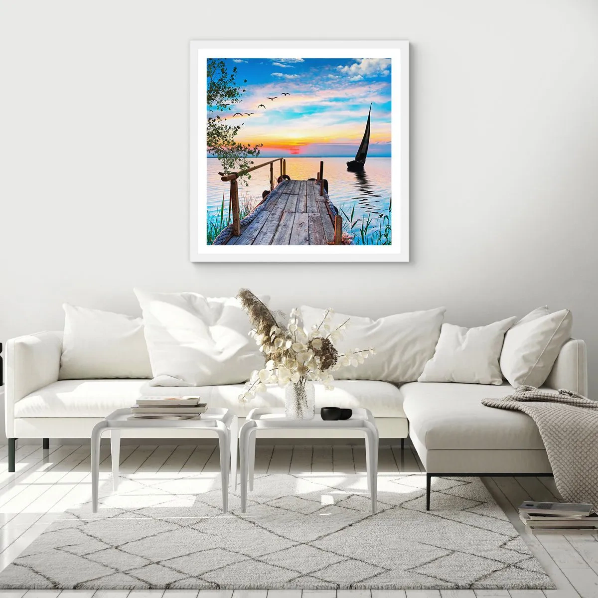 Poszter fekete keretben - Kellemes este - 60x60 cm