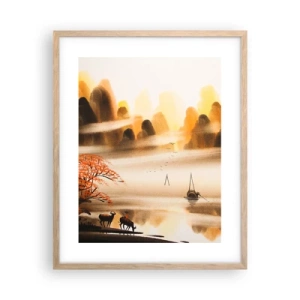 Poszter világos tölgy keretben - Távolabb, mint a Távol-Kelet - 40x50 cm
