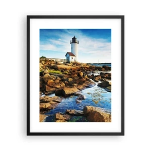 Poszter fehér keretben - Gyertek vissza boldogan, várlak - 40x50 cm