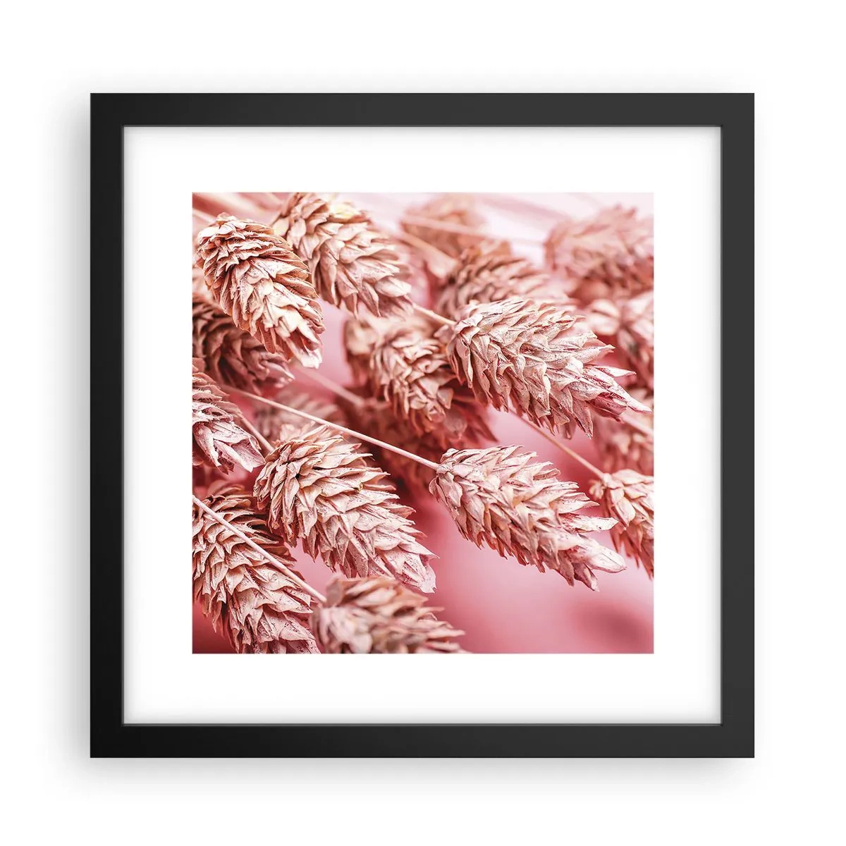 Poszter fehér keretben - Rózsaszín virágos kaszkád - 30x30 cm