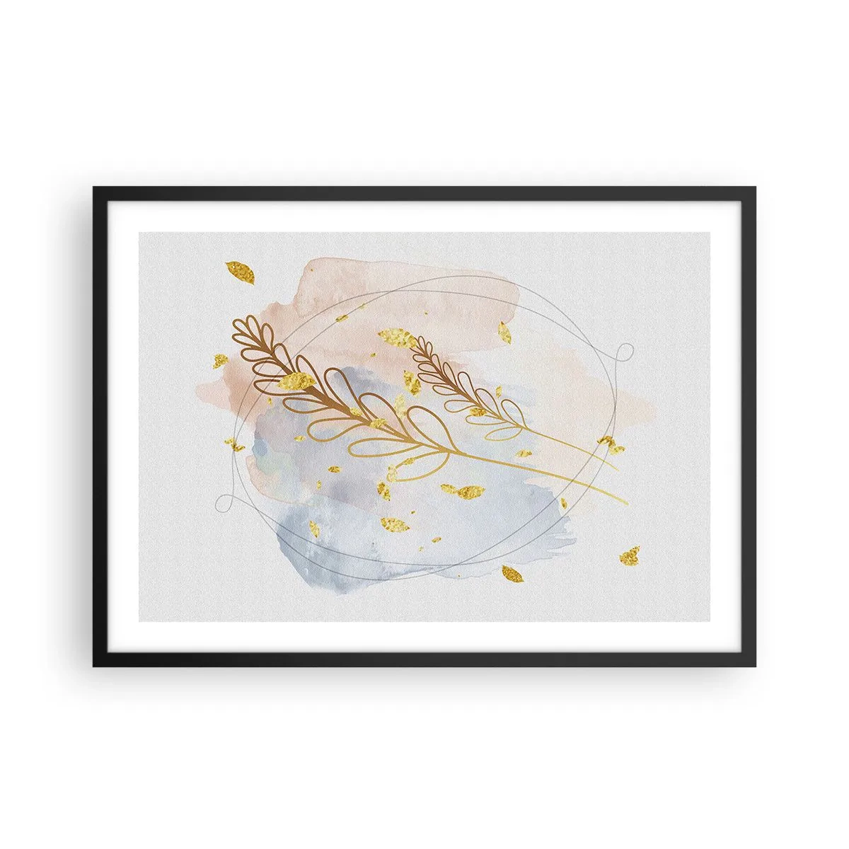 Poszter fehér keretben - Aranyszínű fuvallat - 70x50 cm