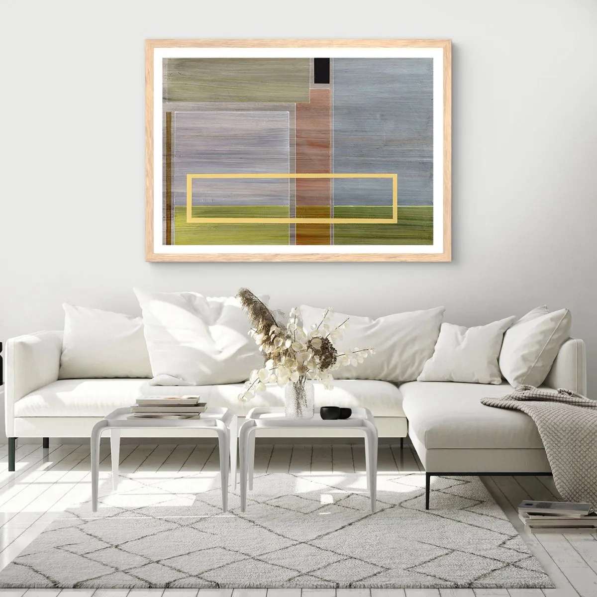 Poszter világos tölgy keretben - Egyszerűen és nyugodtan - 70x50 cm