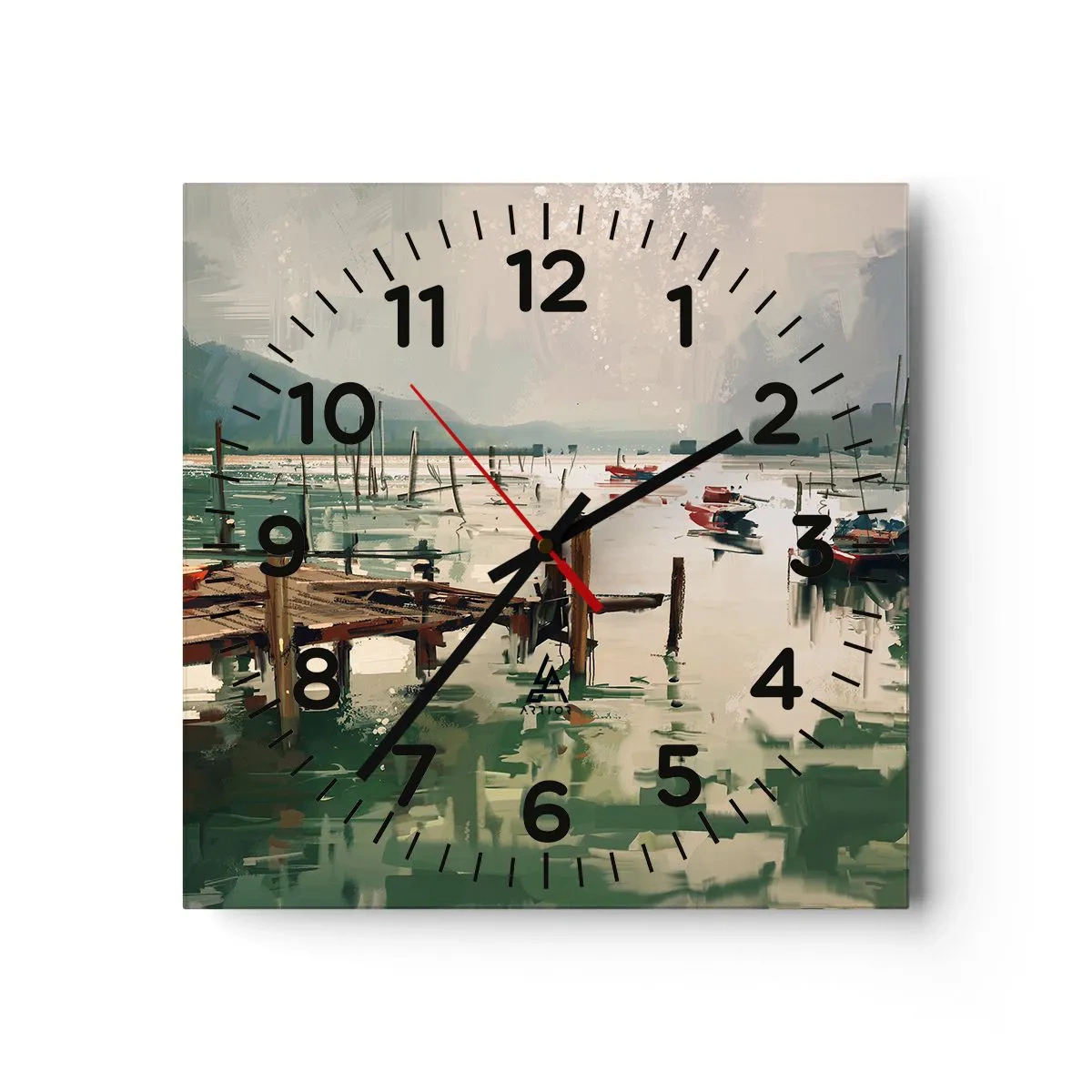 Falióra, Óra - Leöntött olvasztott holddal - 30x30 cm