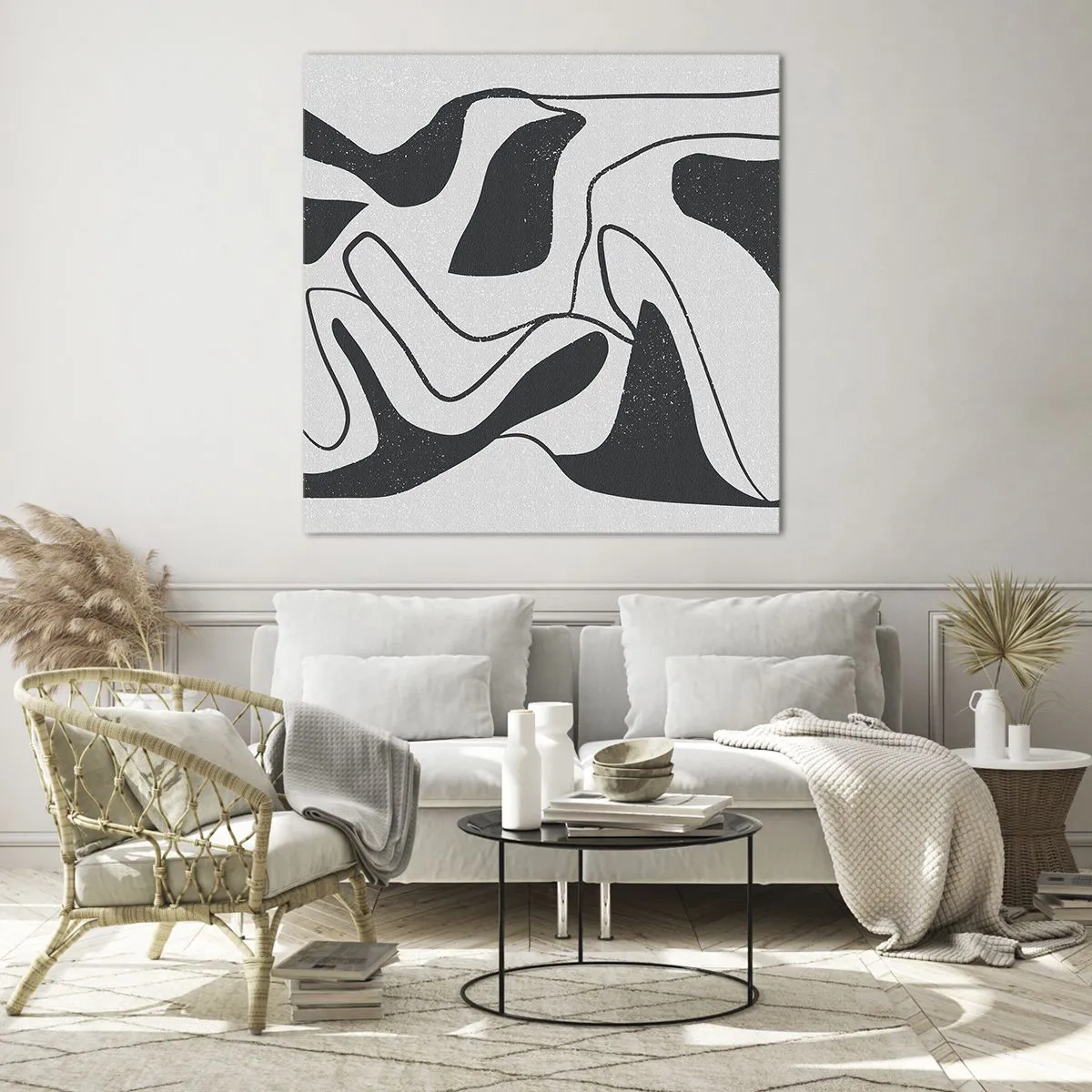 Üveg kép - Absztrakt játék egy labirintusban - 40x40 cm