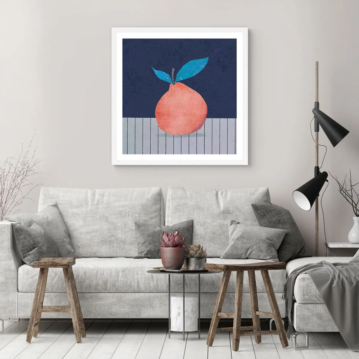 Poszter fekete keretben - Domborúság és sík - 50x50 cm