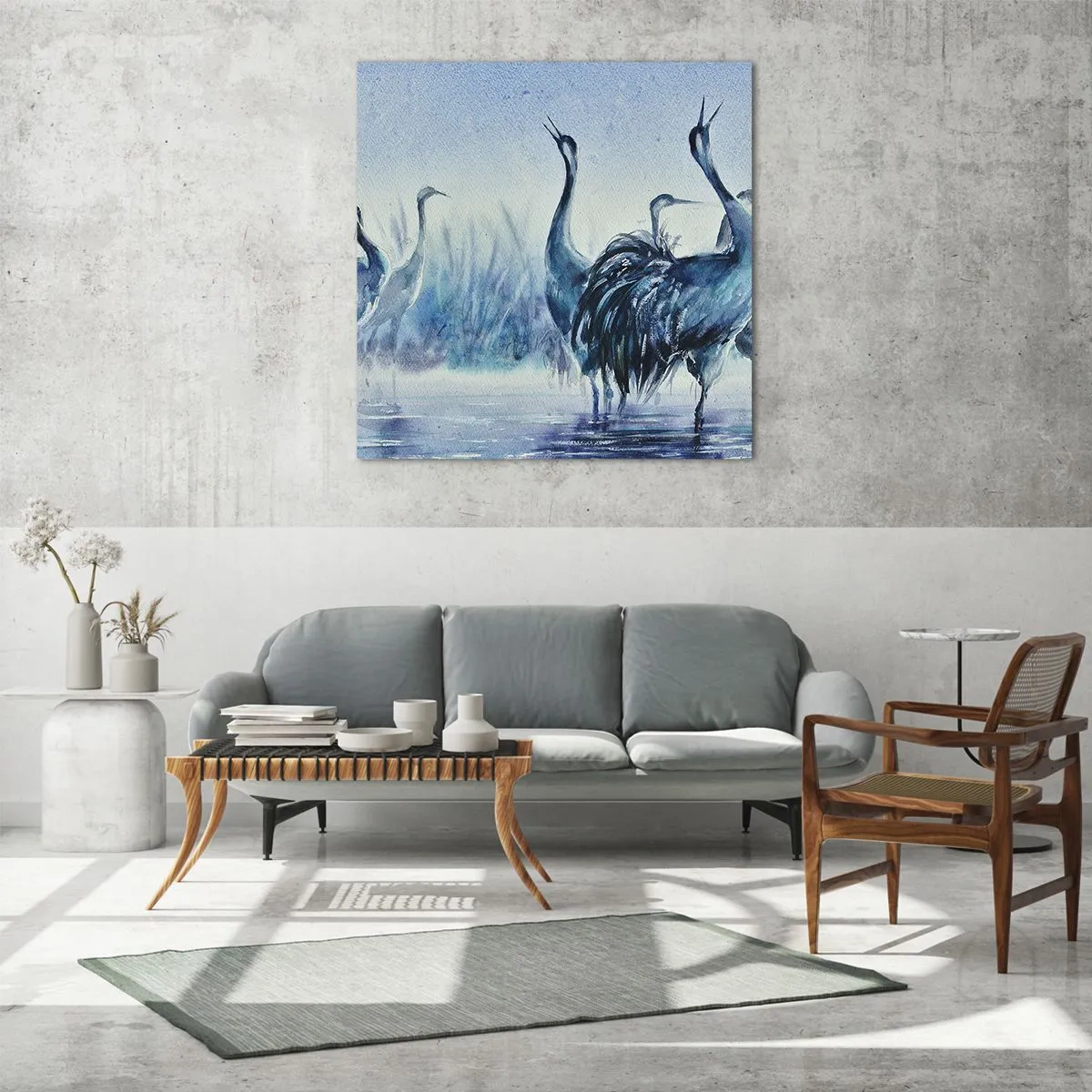 Üveg kép - Reggeli találkozás - 30x30 cm