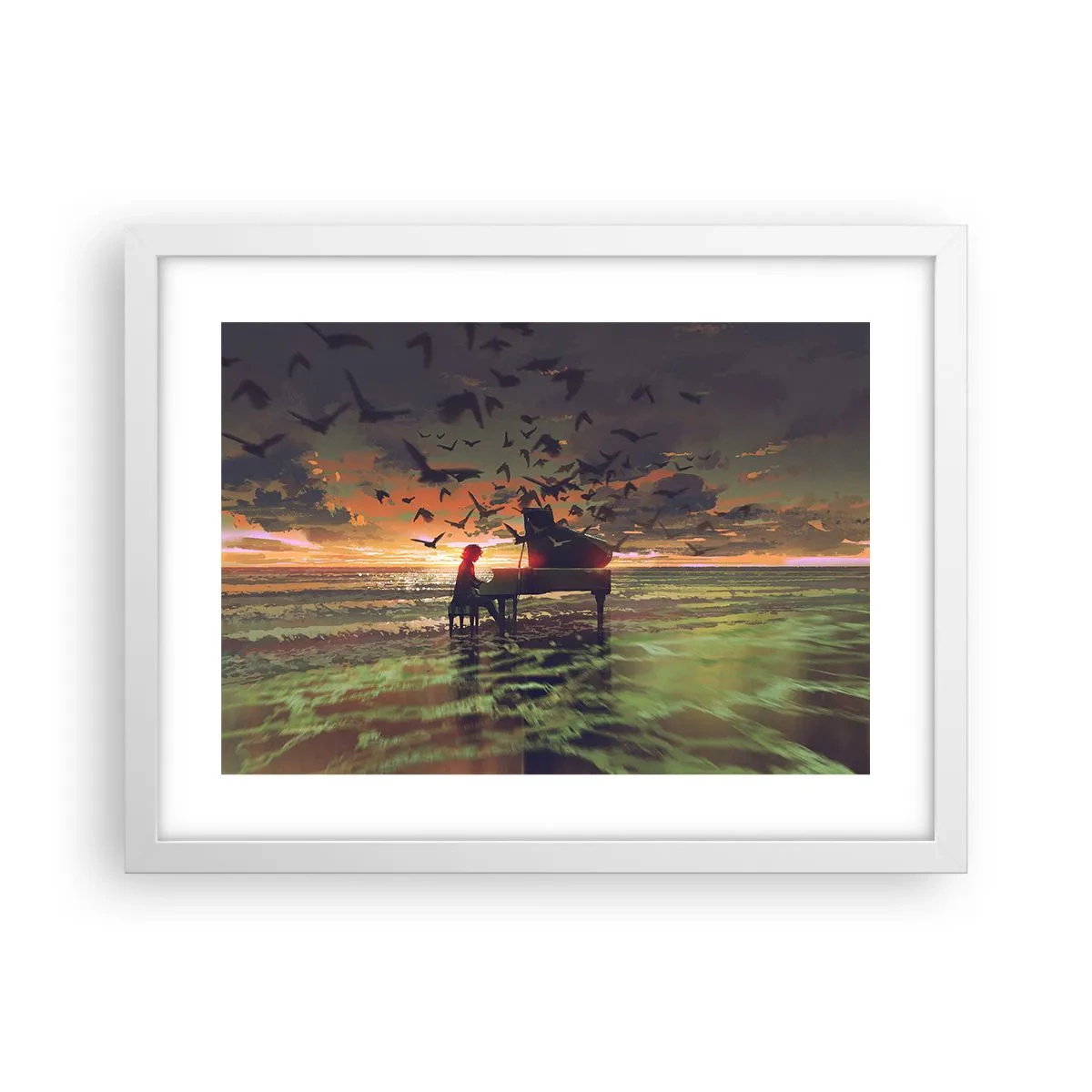Poszter fekete keretben - Koncert zongorára és a hullámokra - 40x30 cm