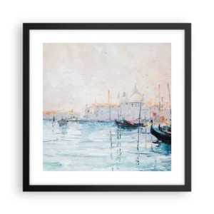 Poszter fehér keretben - A víz mögött, a köd mögött - 40x40 cm