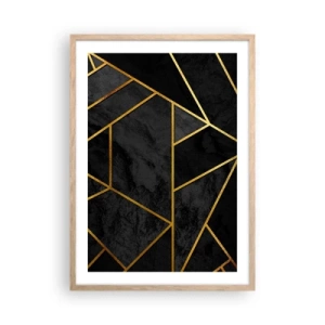 Poszter világos tölgy keretben - Sötétség és ragyogás - 50x70 cm