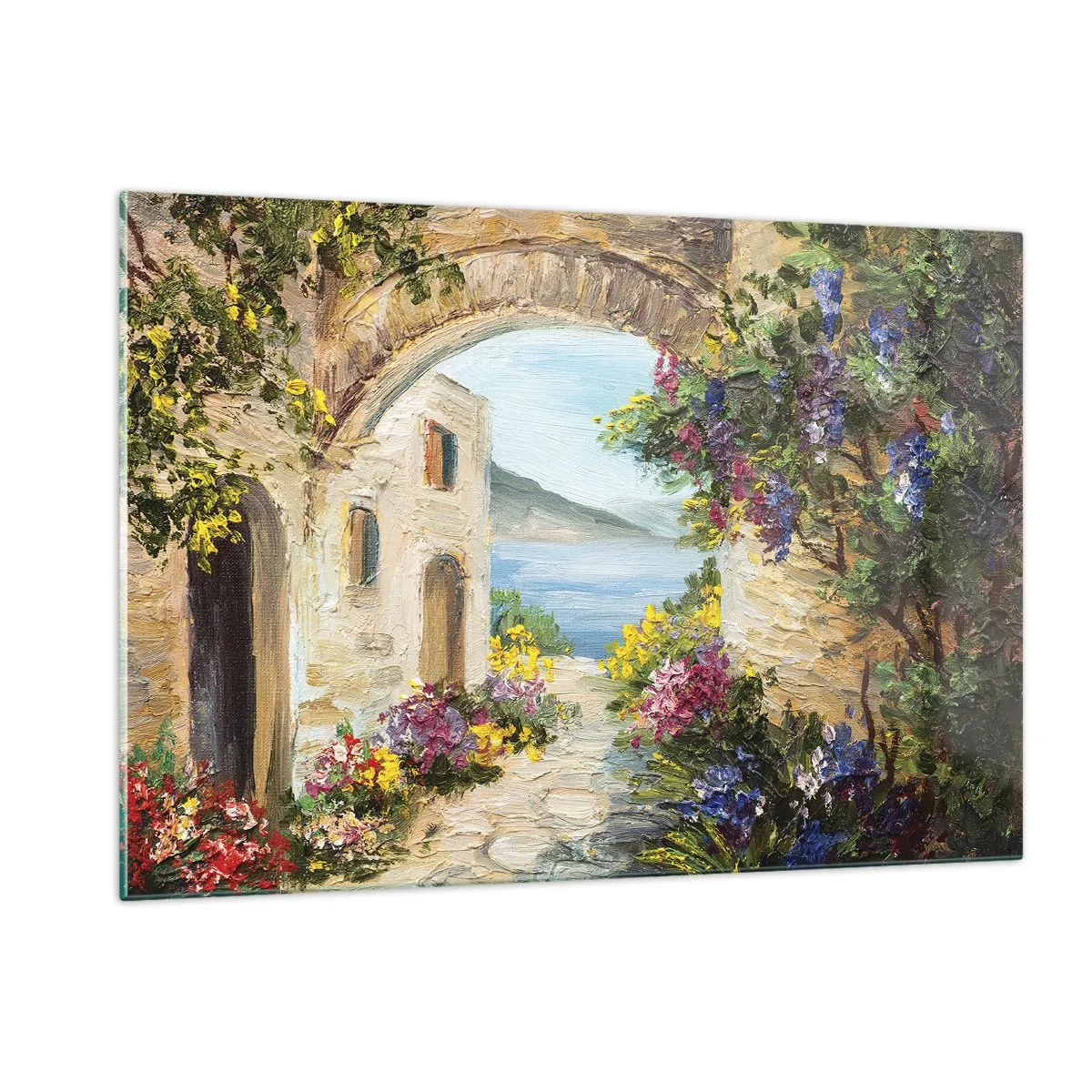 Üveg kép - Egy tengerparti vidék varázsa - 120x80 cm