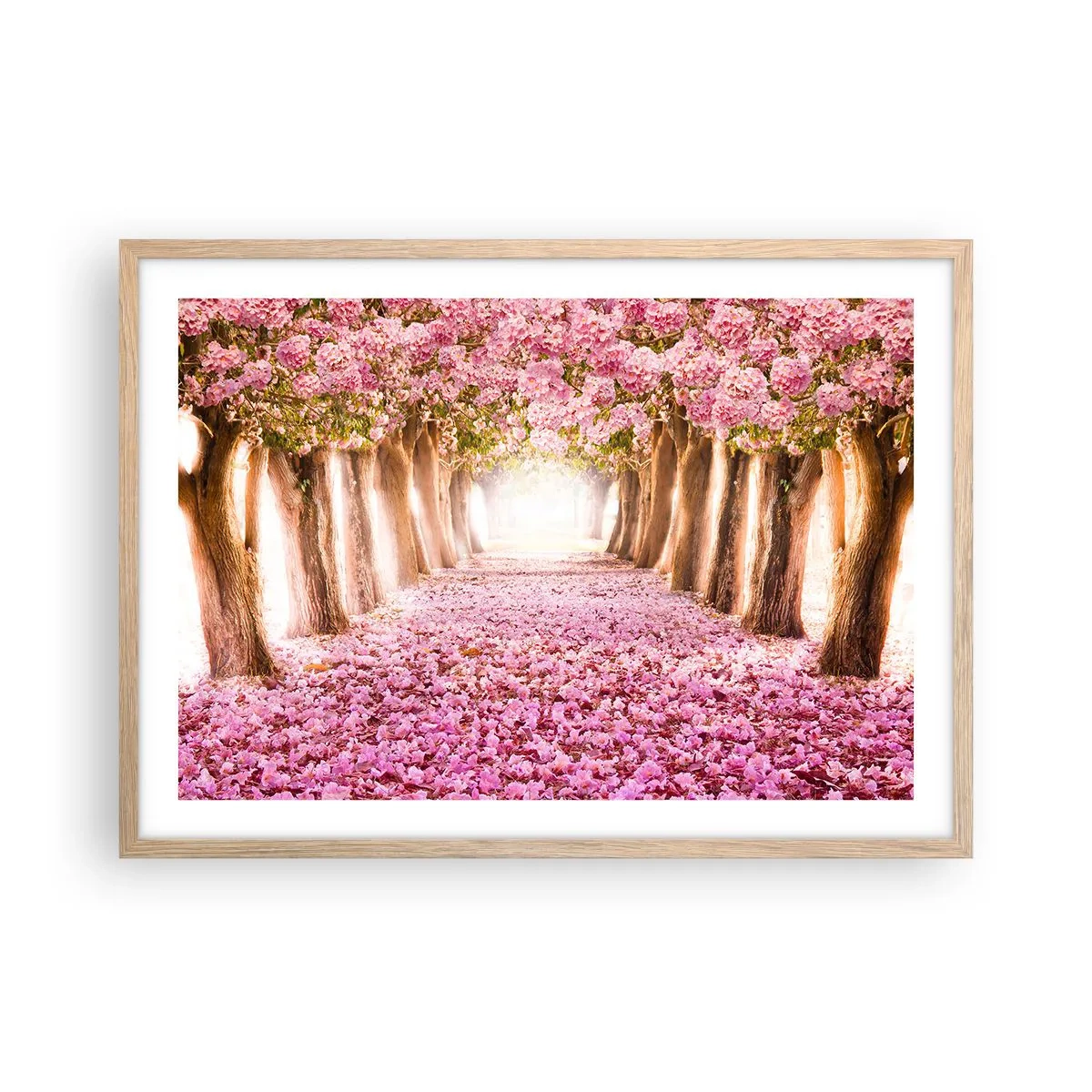 Poszter világos tölgy keretben - Út a paradicsomba - 70x50 cm