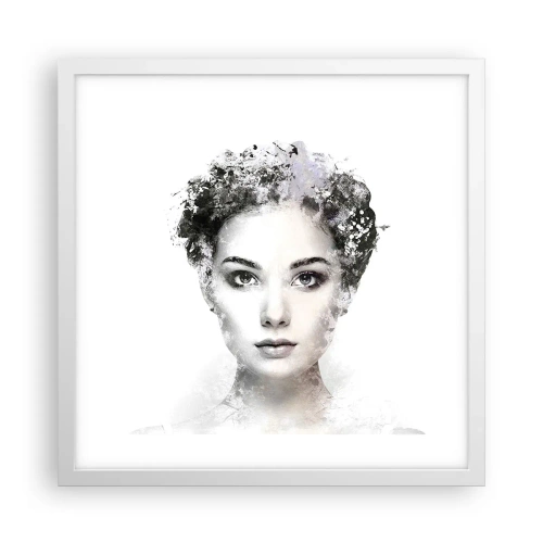 Poszter fekete keretben - Rendkívül stílusos portré - 40x40 cm