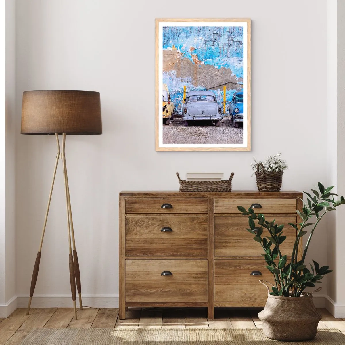 Poszter világos tölgy keretben - Veteránok találkozása - 40x50 cm