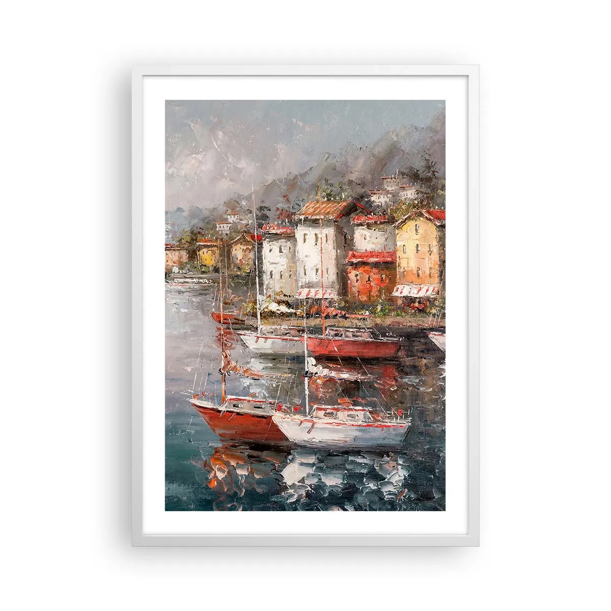 Poszter fekete keretben - Romantikus kikötő - 50x70 cm