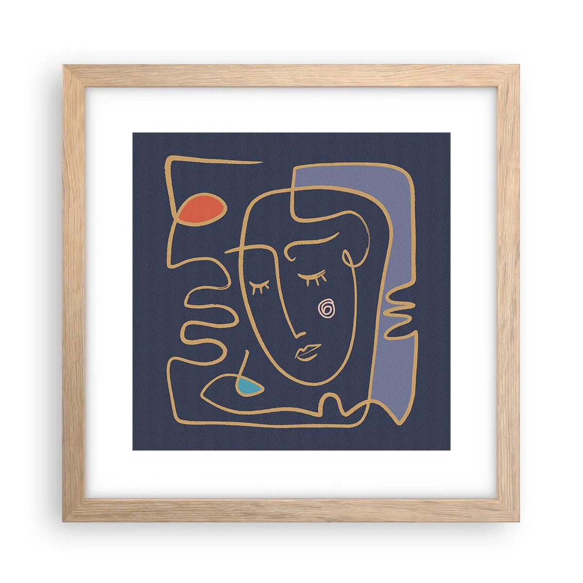 Poszter világos tölgy keretben - Álmodozásban - 30x30 cm