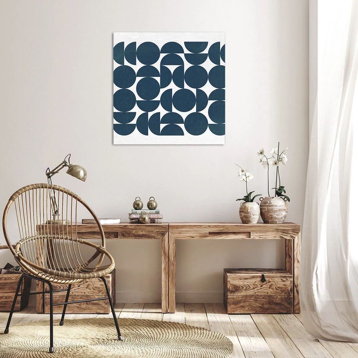 Vászonkép - Körök és félkörök - 60x60 cm