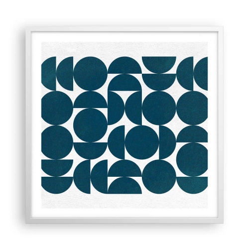 Poszter fekete keretben - Körök és félkörök - 60x60 cm