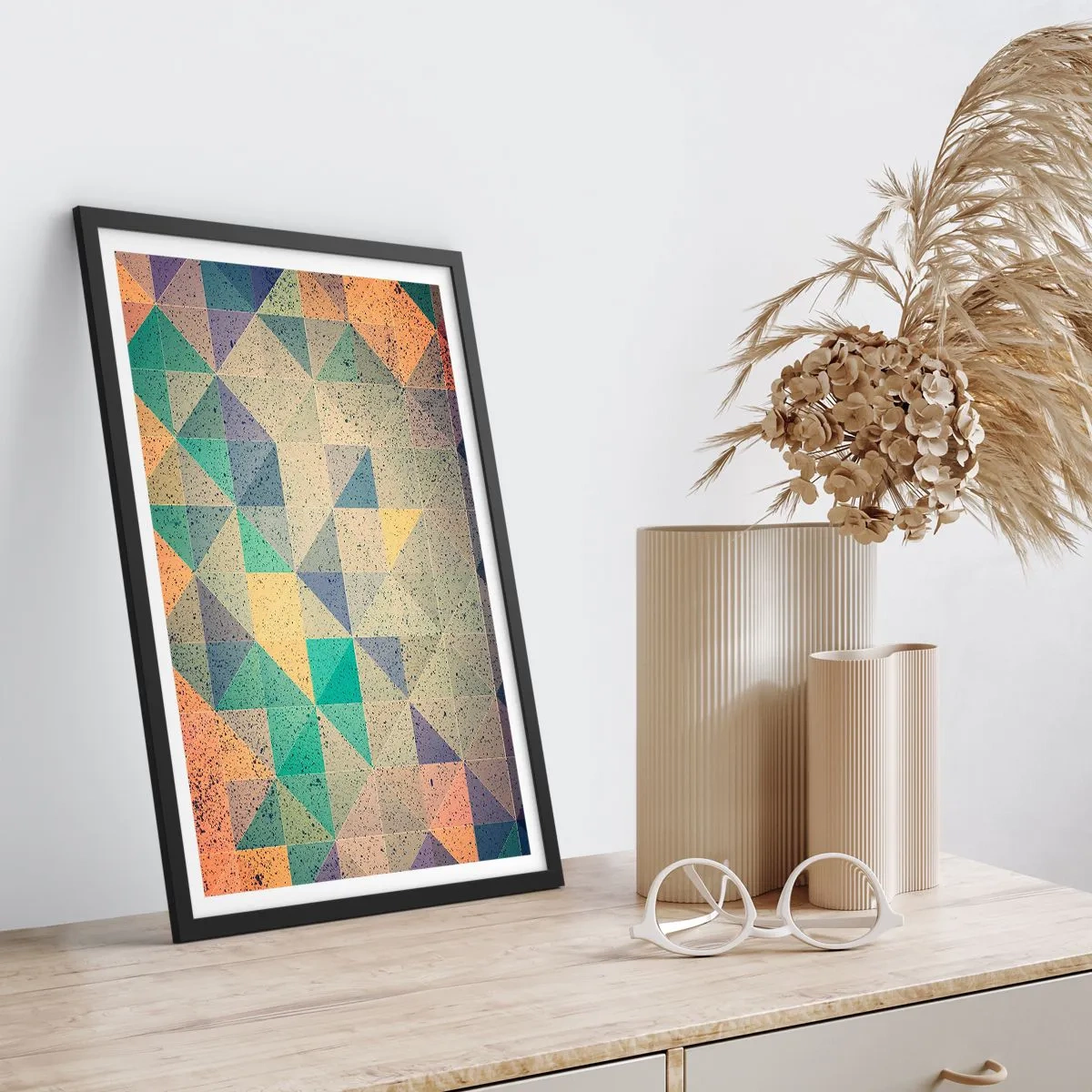 Poszter fehér keretben - A háromszögek köztársasága - 61x91 cm