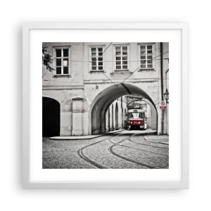 Poszter fekete keretben - A város labirintusán keresztül - 40x40 cm