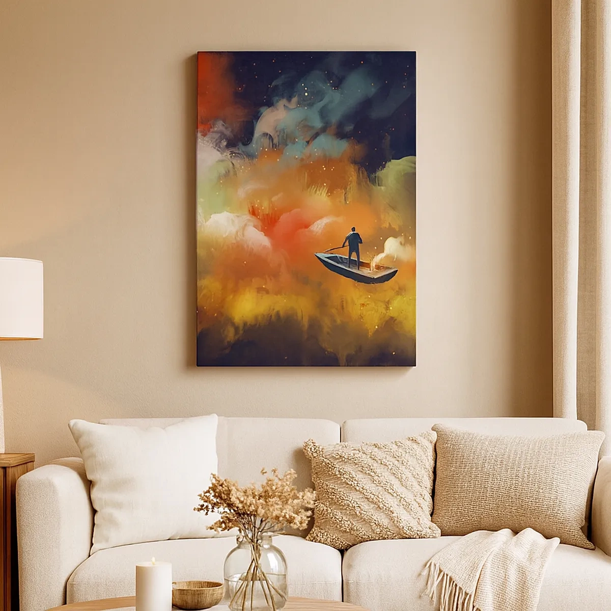 Vászonkép - Hajóval a galaxison keresztül - 50x70 cm