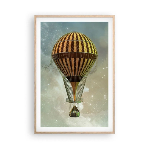 Poszter világos tölgy keretben - Úttörő járatok - 61x91 cm