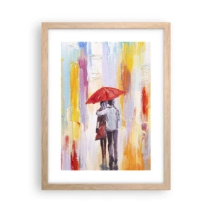 Poszter világos tölgy keretben - Hadd essen az eső - 30x40 cm