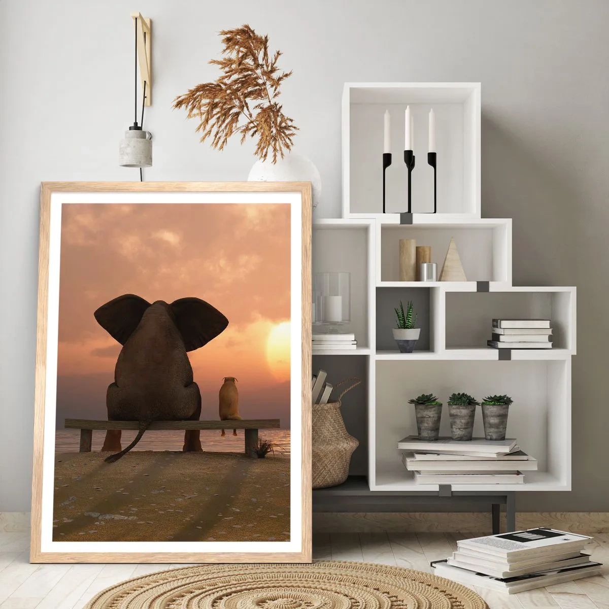 Poszter világos tölgy keretben - Jó együtt hallgatni - 61x91 cm