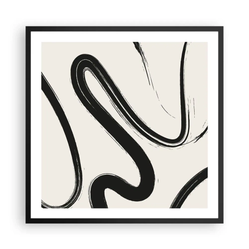 Poszter fehér keretben - Fekete-fehér rajongás - 60x60 cm