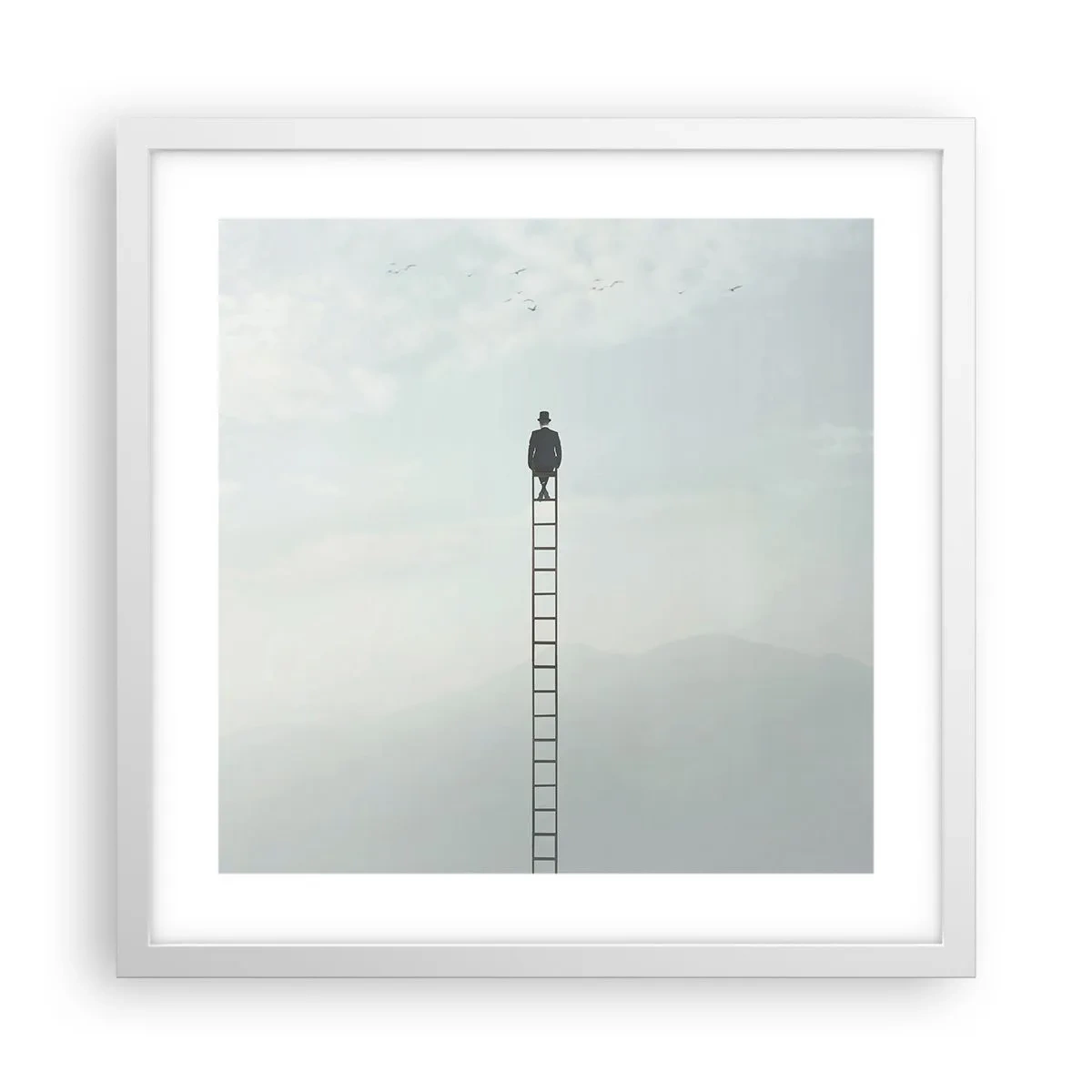 Poszter fekete keretben - Emelkedj feljebb - 40x40 cm