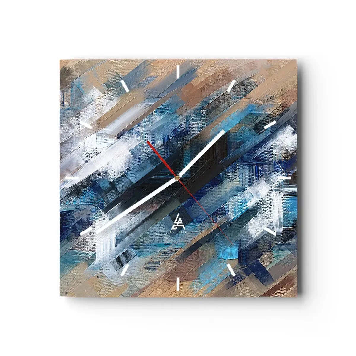 Falióra, Óra - Kék ferdén - 30x30 cm