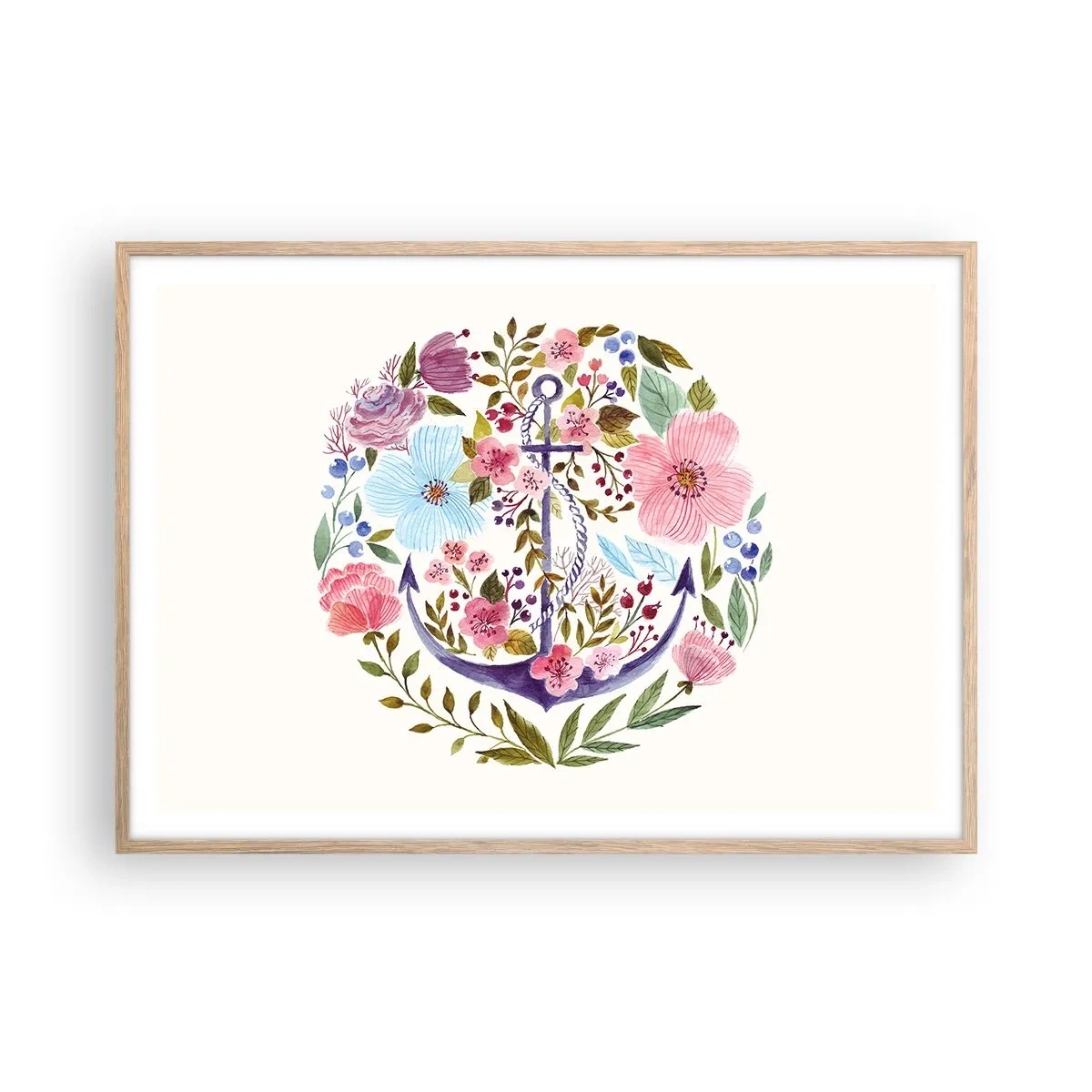 Poszter világos tölgy keretben - Egy tengerész jó éjszakai alvása - 100x70 cm