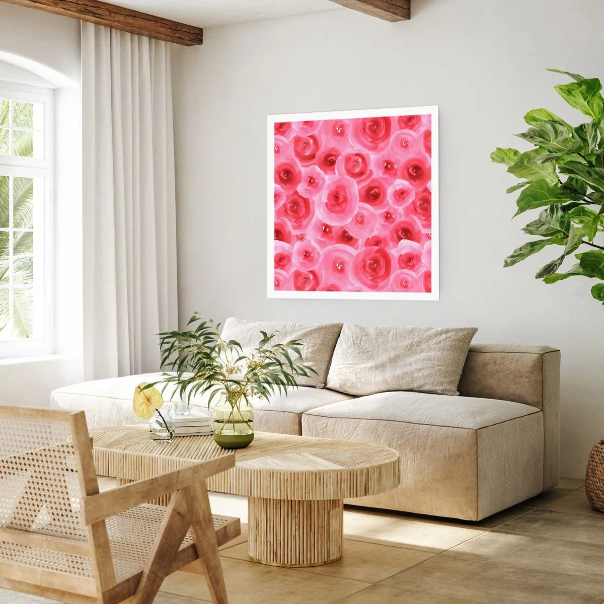 Poszter - Rózsák alul és felül - 50x50 cm