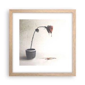 Poszter világos tölgy keretben - Rosa dolorosa - 30x30 cm