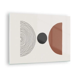 Üveg kép - Absztrakt geometriai formák világos háttéren - 70x50cm - A figyelem középpontjában - Modern fali dekoráció nappalihoz és hálószobához ARTTOR