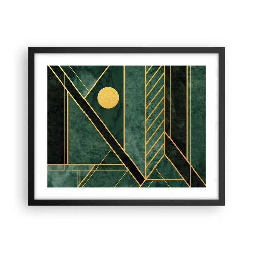 Poszter fehér keretben - Az arany és azúrkék dinamikája - 50x40 cm