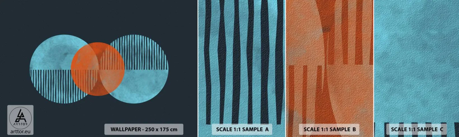 Fotótapéta Minta Öntapadós Deluxe Sticker - Szimmetrikus kompozíció - Absztrakció, Darab, Geometrikus minta - 100x30 cm