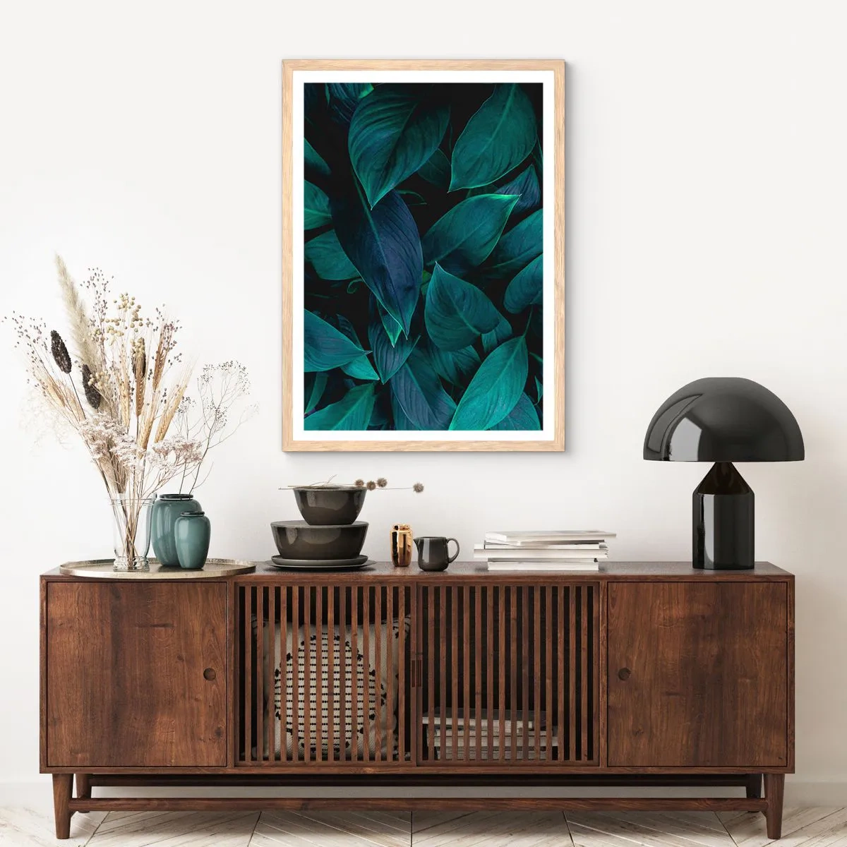 Poszter világos tölgy keretben - Maga a zöldellő növényzet - 50x70 cm