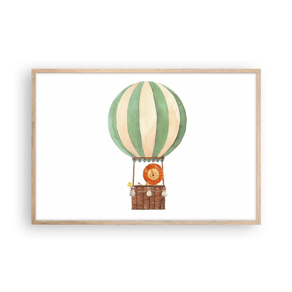 Poszter világos tölgy keretben - Leon utazásai - 91x61 cm