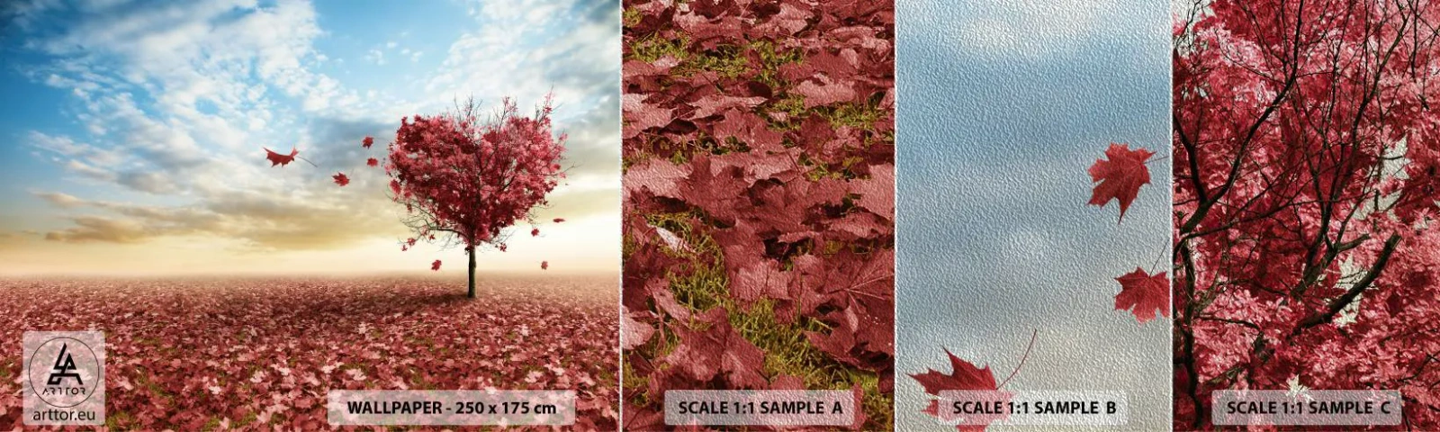 Fotótapéta Minta Premium Sand - Szeresd meg az őszt - Tájkép, Grafika, Fa - 100x30 cm