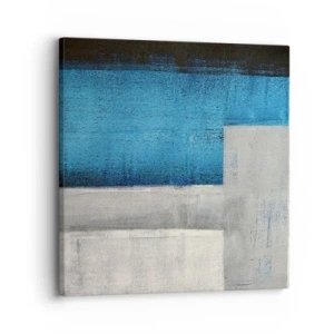 Vászonkép - Szürke és kék költői kompozíció - 30x30 cm